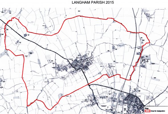 Map of Langham showing Parish Boundary